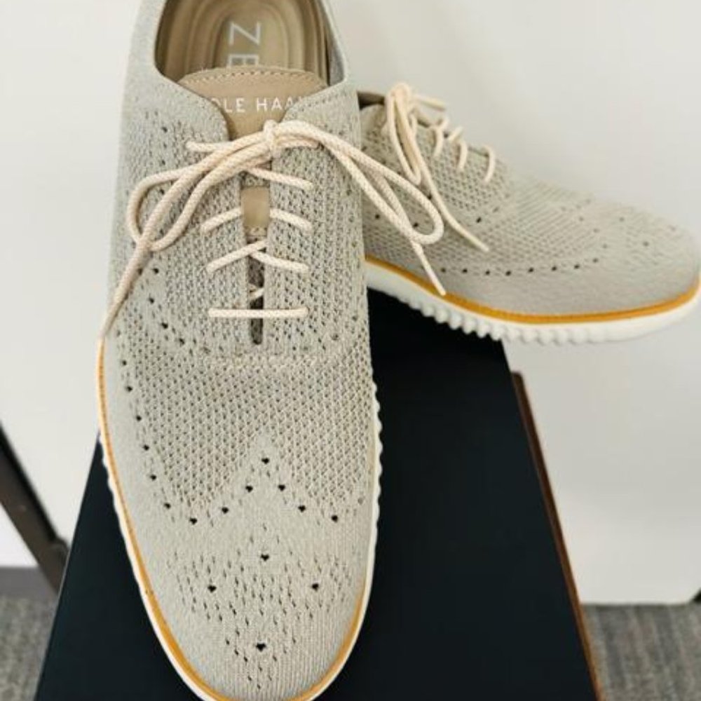 COLE HAAN Men's 2.ZERØGRAND Lined Laser Wingtip Oxford Size 12m New in Box